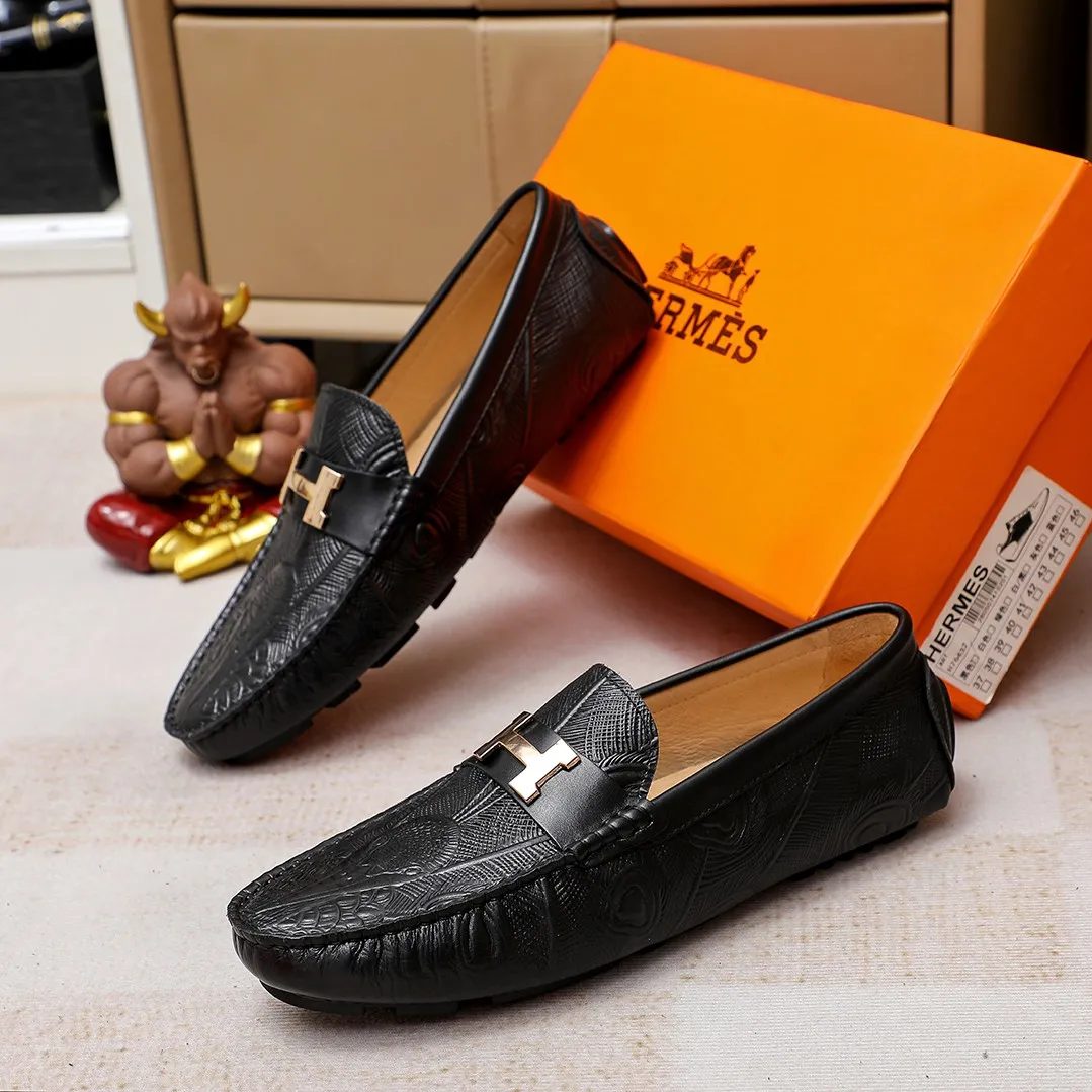 Men's shoes 💰360 🕷🕷【HERMES】The same style as Hermès counters🇨🇳Classic slip-on shoes 1:1 mold opening💯Original quality🍓Using imported first-layer cowhide🍅Pigskin lining🌶🌶Super high-end men's leather shoes🇨🇳Solid and stable Very special🍇 Color, optional! Code number 38-45……